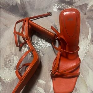 Zara Women's Bold Red Heeled Sandals